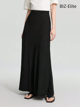 Women's Long A-Line Skirt, Elegant Black Ankle-Length Skirt, Essential Basic Skirt